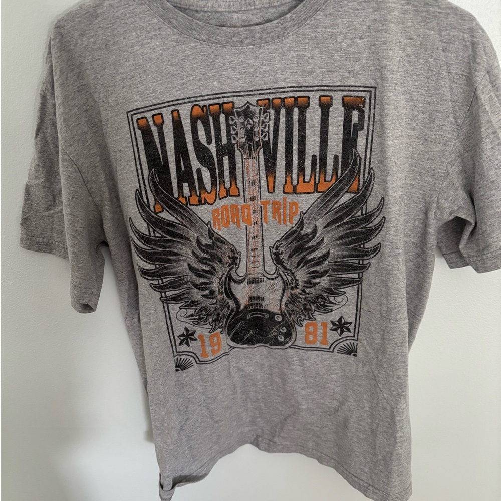 Gray Nashville Road Trip Graphic T-Shirt